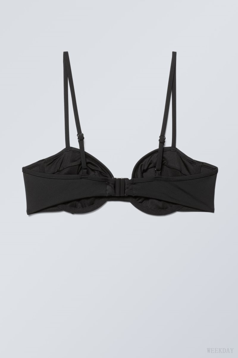 Weekday Low Wire Bikini Top Black | UAFR1346