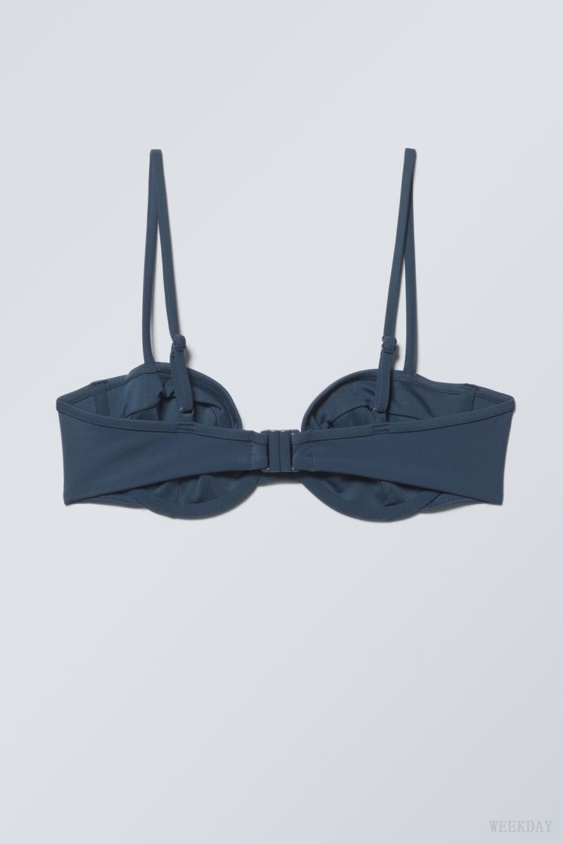 Weekday Low Wire Bikini Top Navy | ZDAZ9011