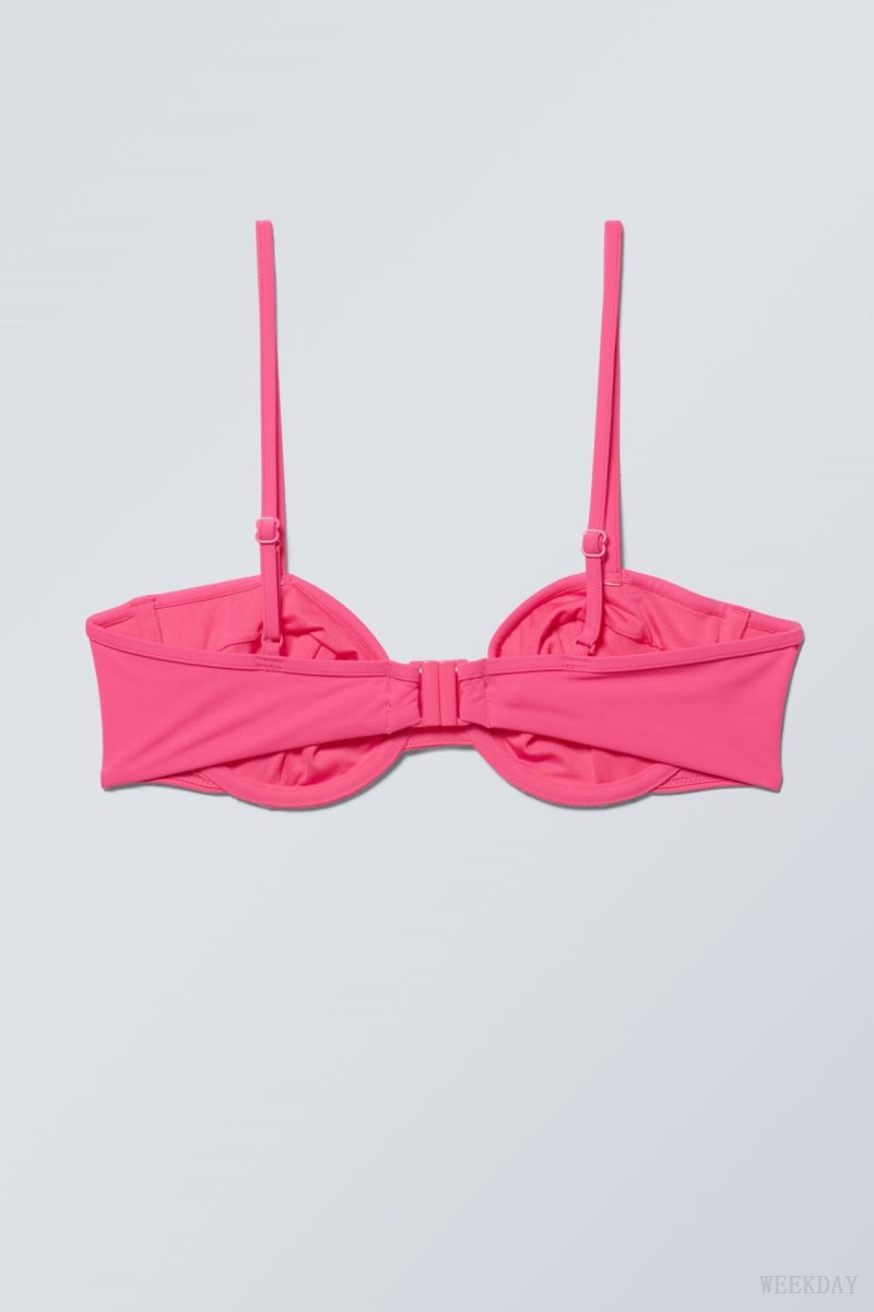 Weekday Low Wire Bikini Top Pink | VGJC4998