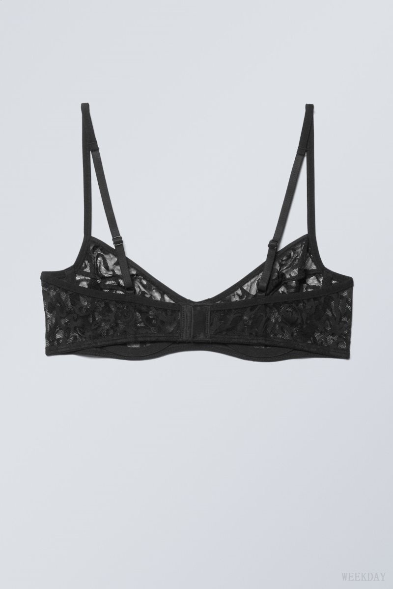 Weekday Lucy Lace Underwire Bra Bra Black | JRPV5388