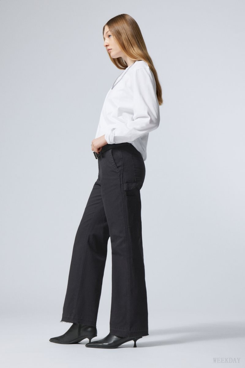 Weekday Mace Carpenter Trousers Black | VFLT0674