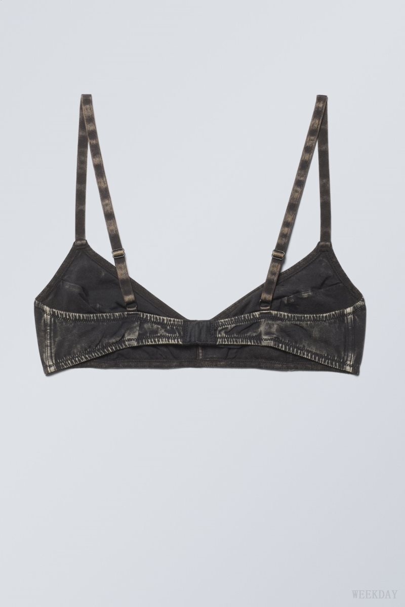 Weekday Miley Washed Cotton Bra Bra Black | HUVA2532