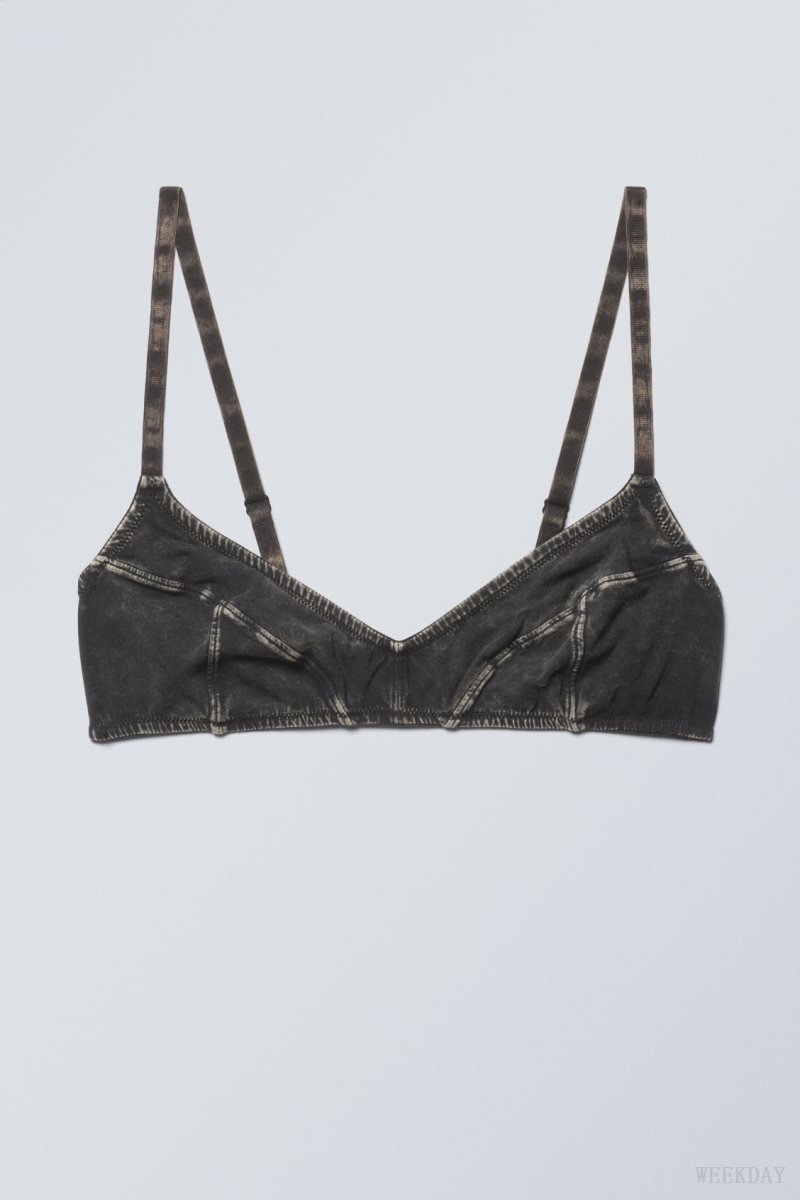 Weekday Miley Washed Cotton Bra Bra Black | HUVA2532