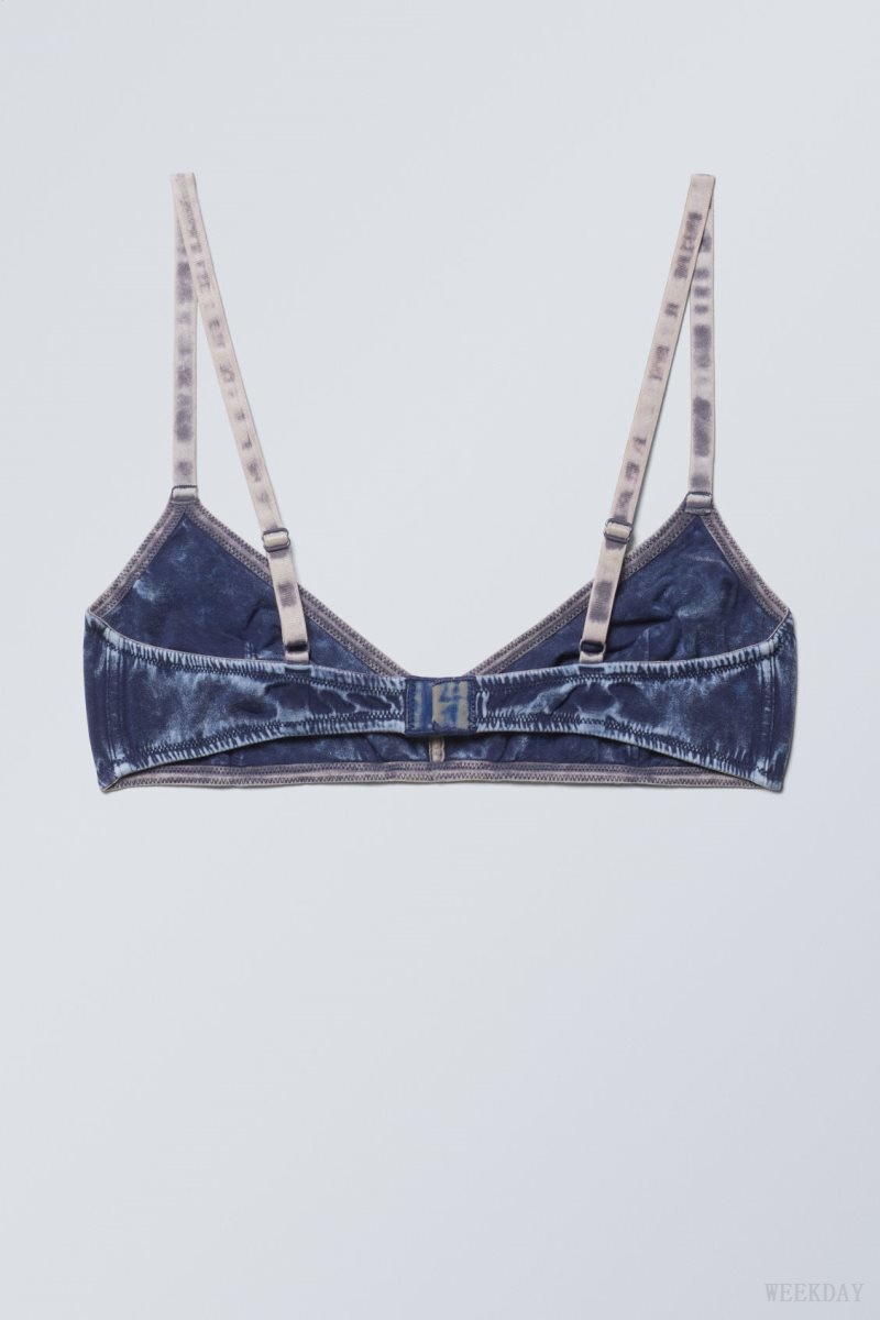 Weekday Miley Washed Cotton Bra Bra Blue | SXMB8102