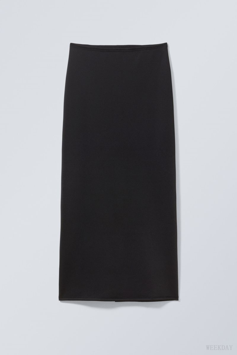 Weekday Minimal Long Skirt Black | ODIT3612