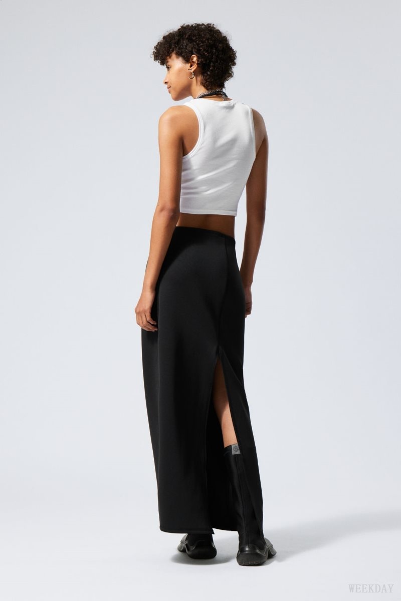 Weekday Minimal Long Skirt Black | ODIT3612