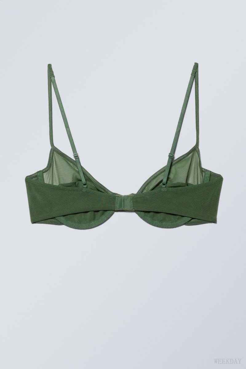 Weekday Molly Underwire Bra Bra Dark Green | GFVI0999