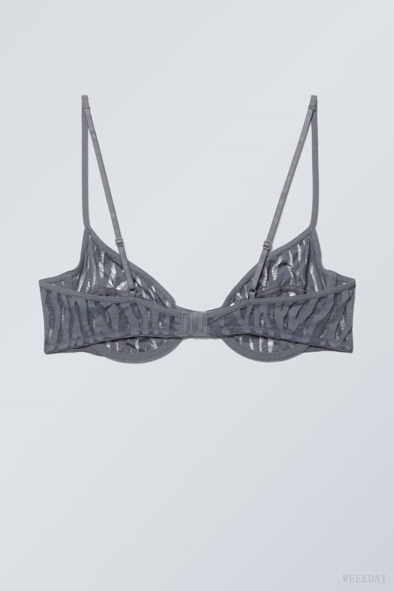 Weekday Molly Underwire Bra Bra Dark Grey | CUQF6136