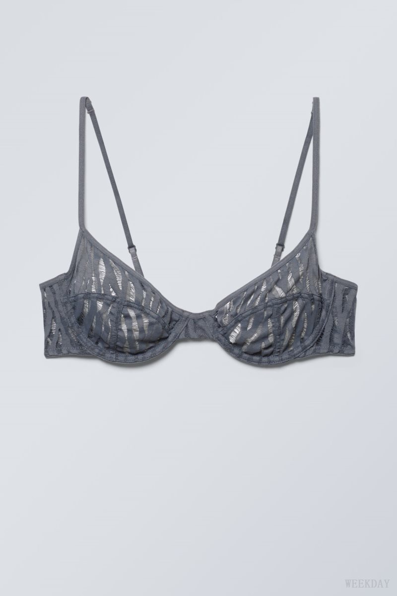 Weekday Molly Underwire Bra Bra Dark Grey | CUQF6136