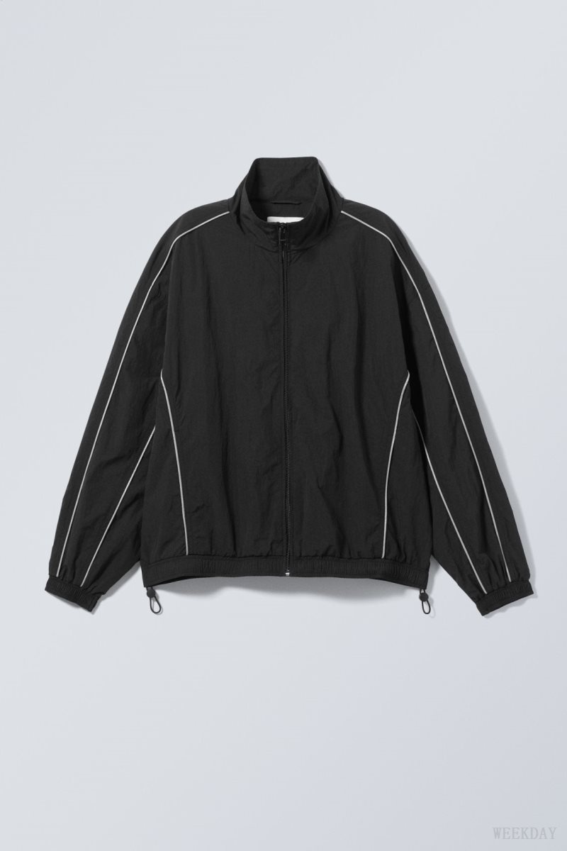 Weekday Nera Windbreaker Jacket Black | EDMI0110