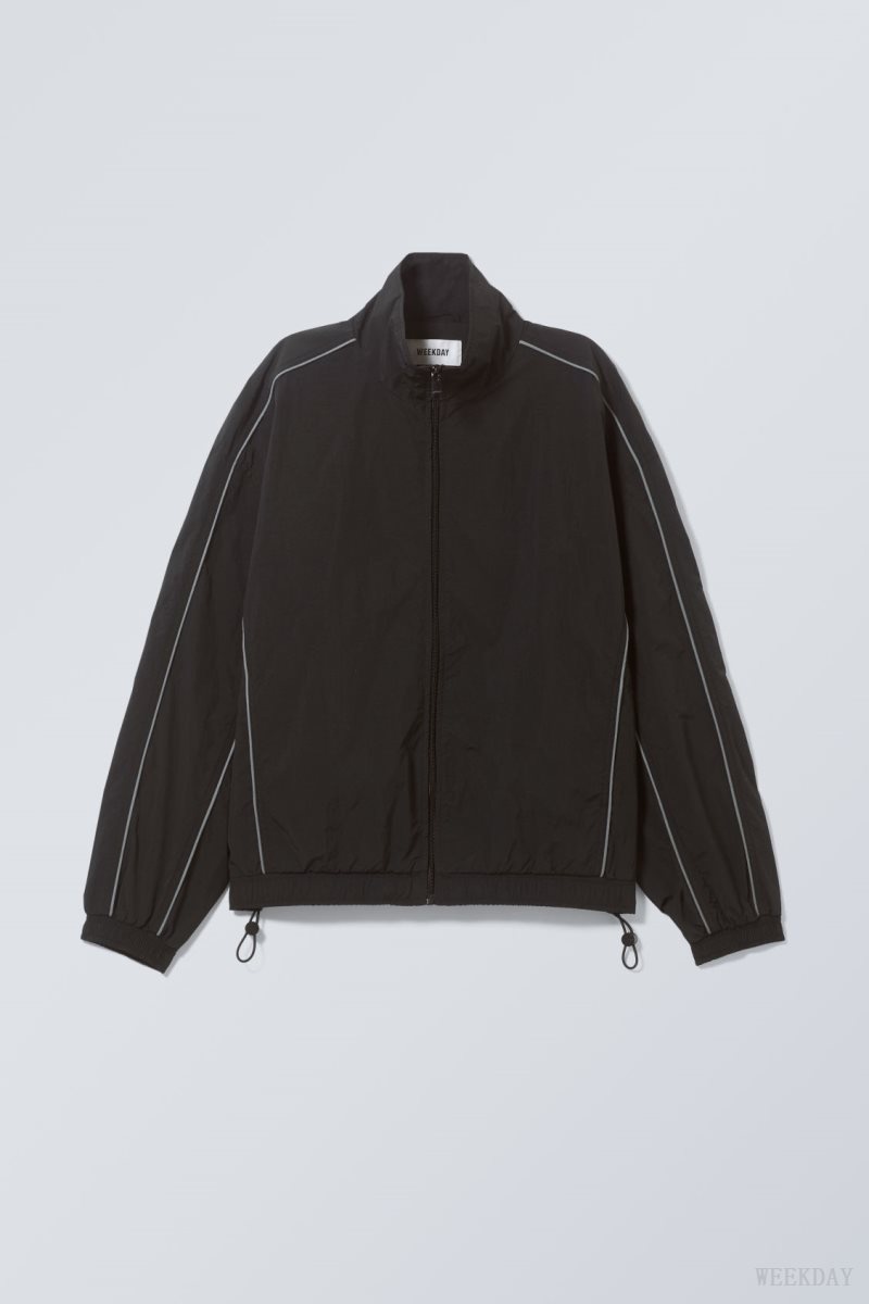 Weekday Nera Windbreaker Jacket Black | VTKC8223