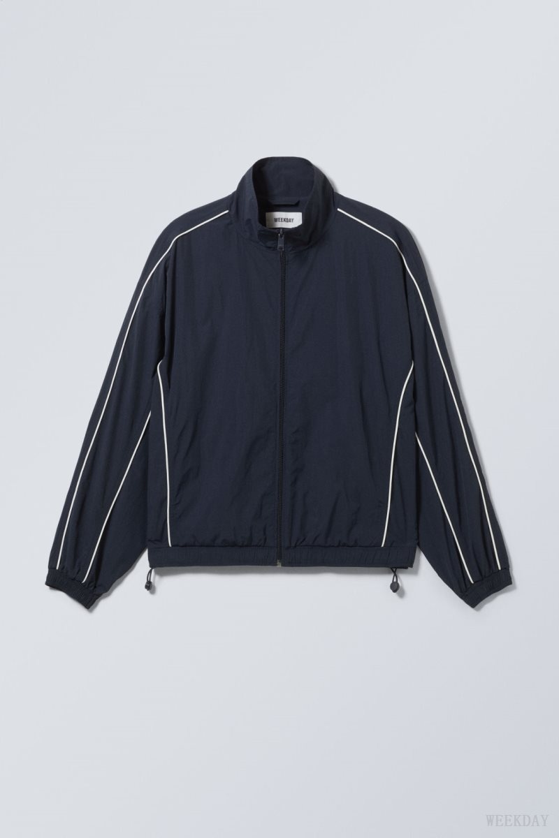 Weekday Nera Windbreaker Jacket Dark Blue | AHYI9718