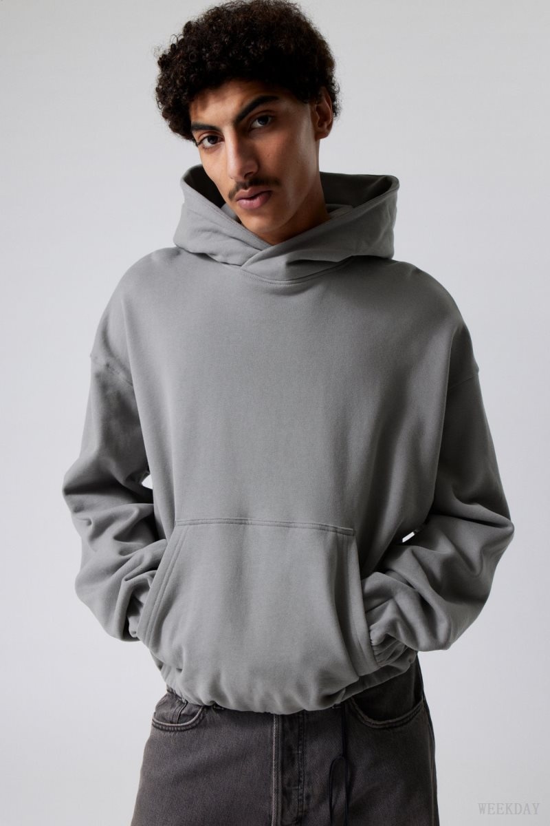 Weekday Nolan Boxy Hoodie Grey | AOOF6612