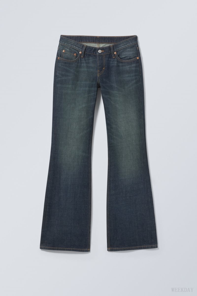 Weekday Nova Low Slim Bootcut Jeans Blue | SFTS7990