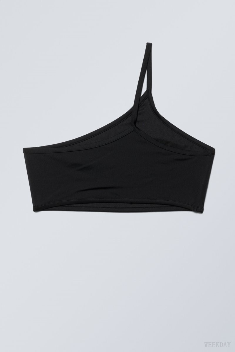 Weekday One-Shoulder Bikini Top Black | PBLP3813