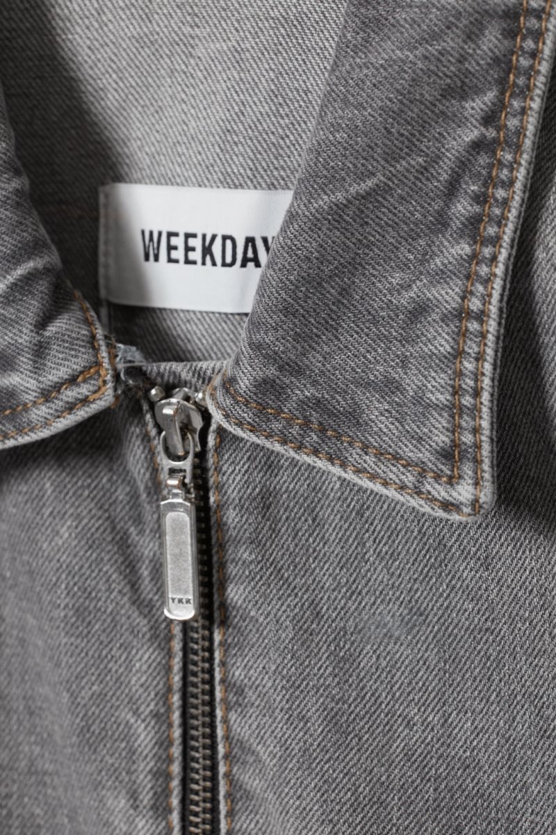 Weekday Ontario Denim Zip Jacket Grey | DAKM0075