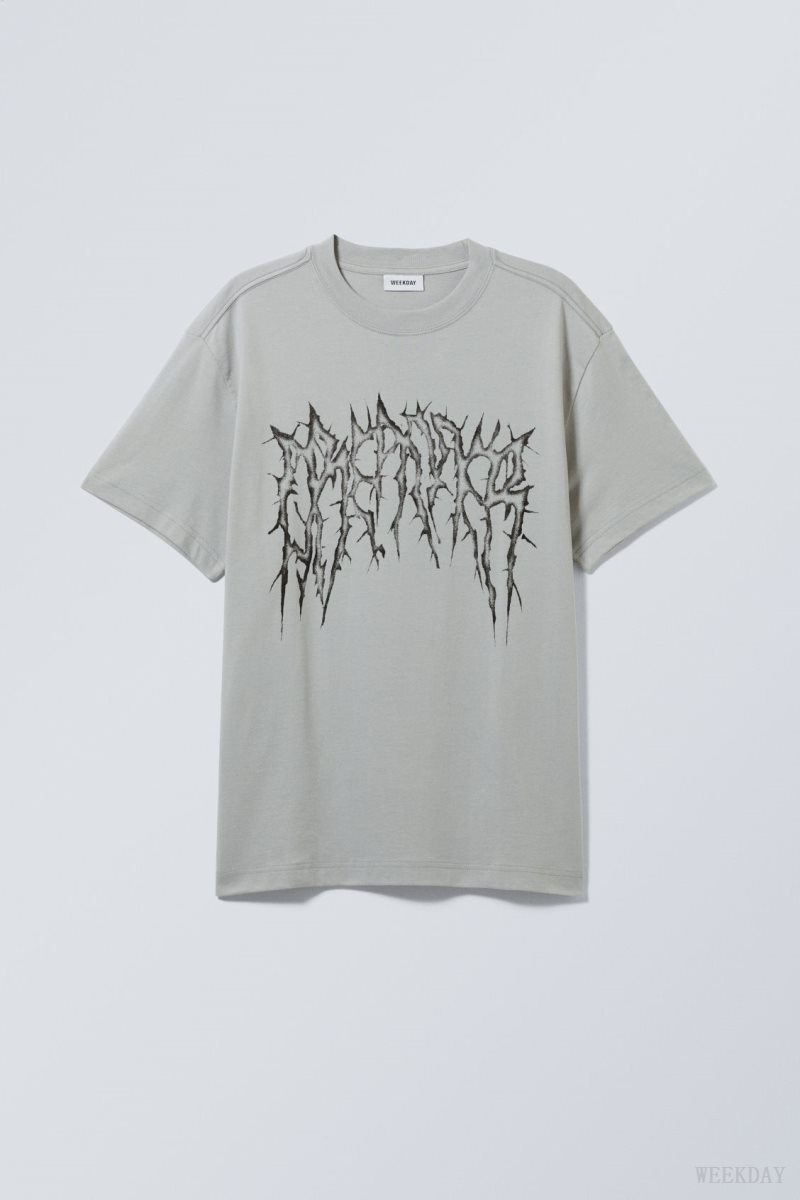 Weekday Oversized Graphic Printed T-shirt Spikey Dreamer | RETZ7856