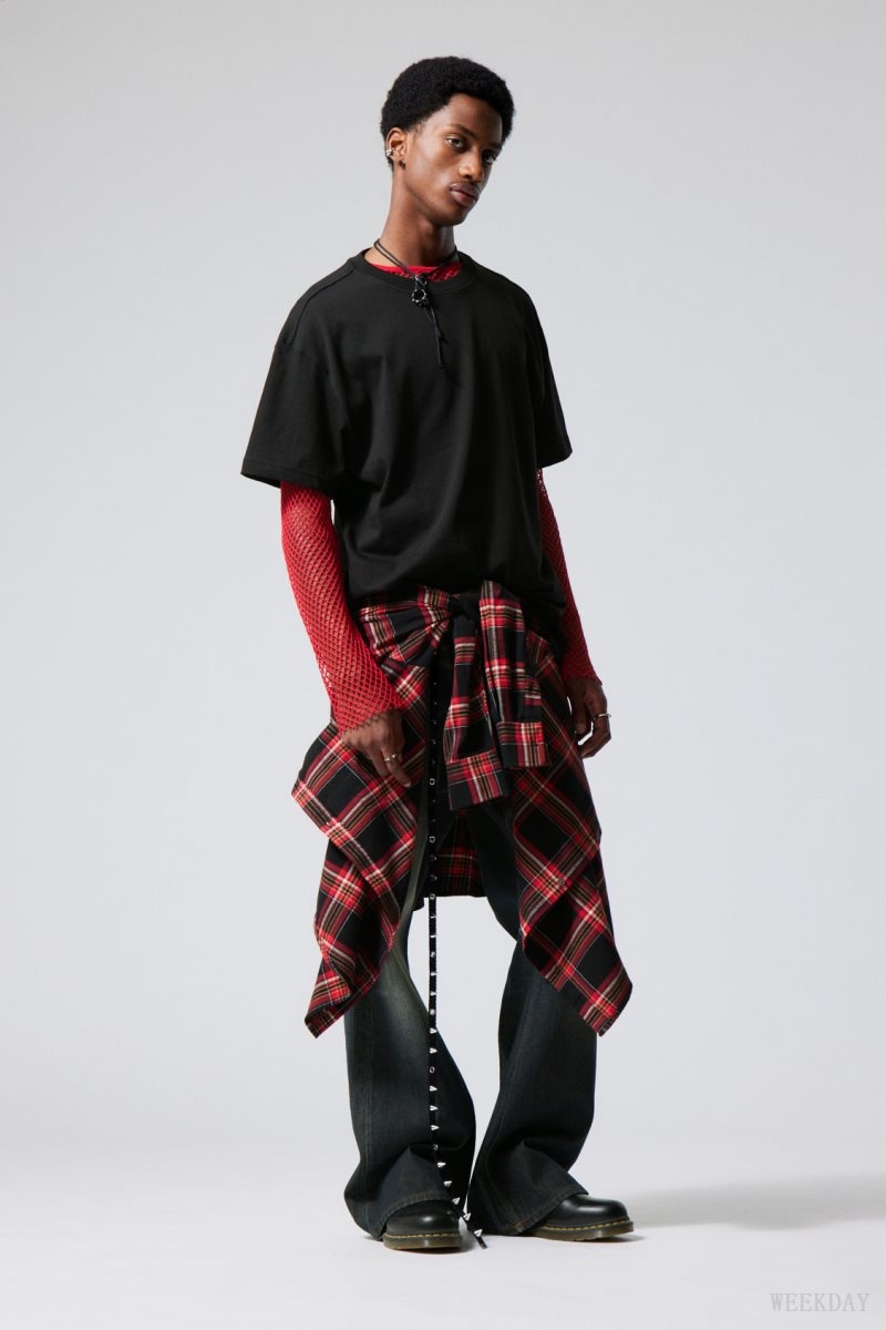 Weekday Oversized Graphic Printed T-shirt Black | CXGH9393