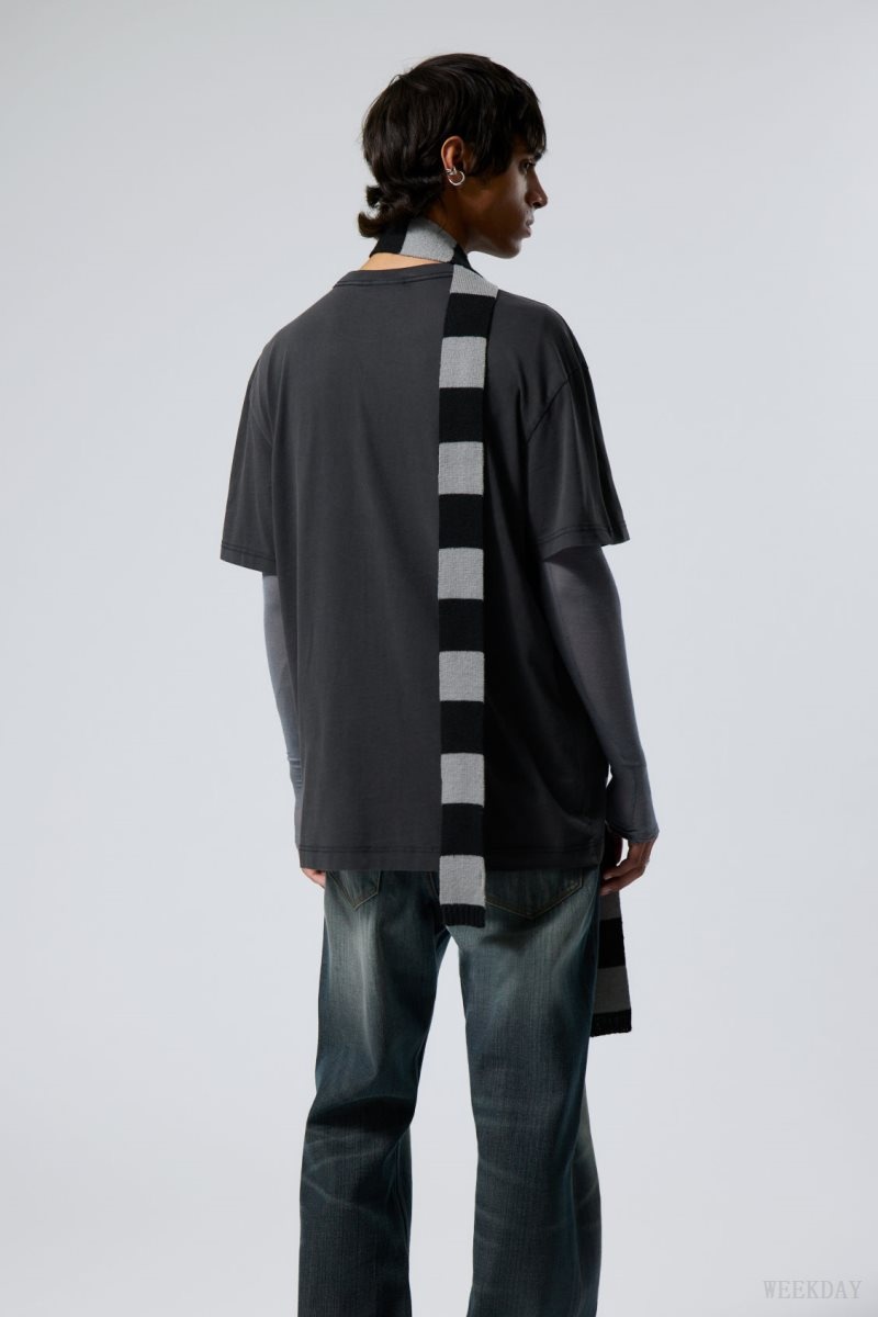 Weekday Oversized Graphic Printed T-shirt Black | ERHC9029