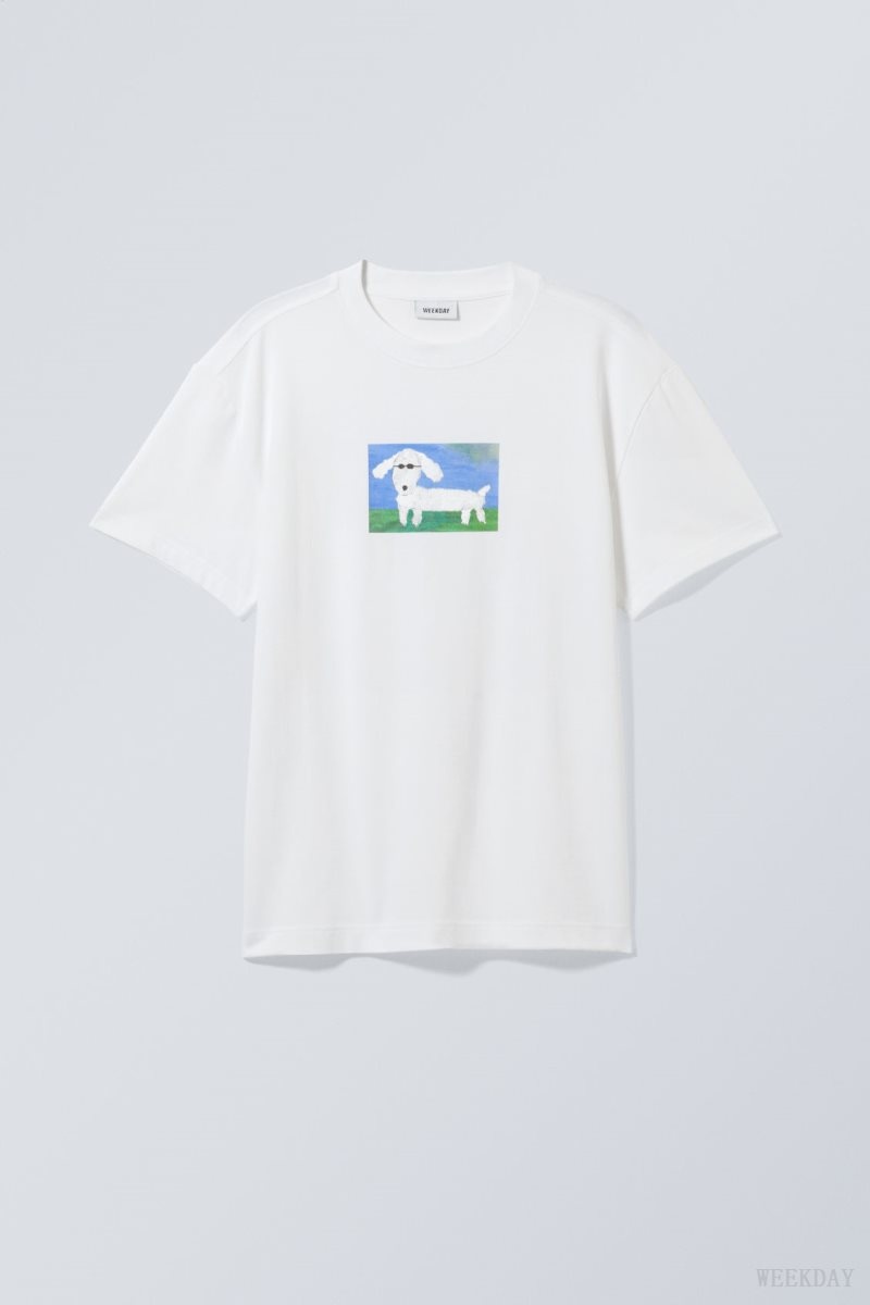 Weekday Oversized Graphic Printed T-shirt Paper Dog | BXPO0814