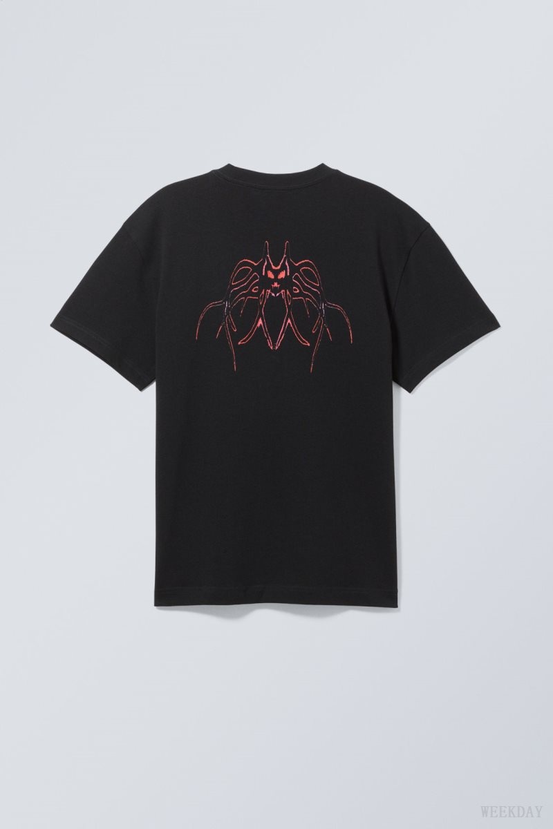 Weekday Oversized Graphic Printed T-shirt Spider Tribal | GJSA9635