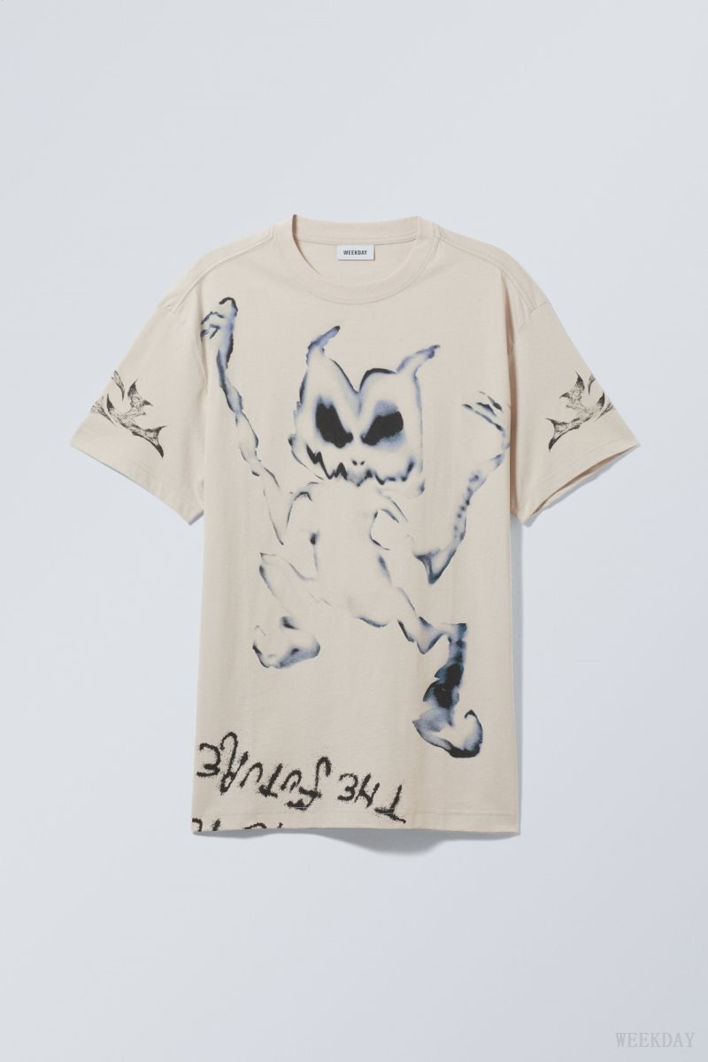 Weekday Oversized Graphic Printed T-shirt Dancing Monster | BXDV0097