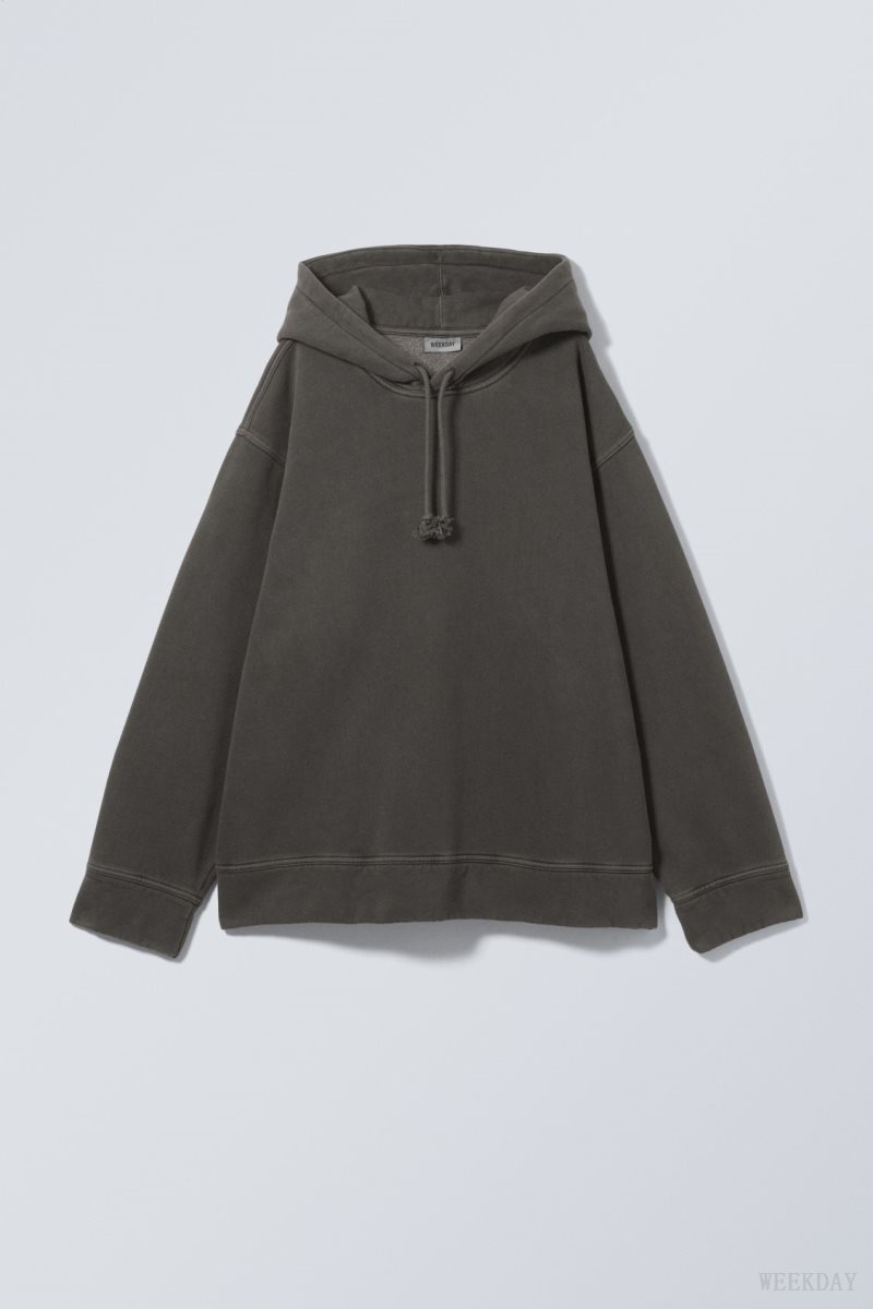 Weekday Oversized Heavyweight Hoodie Black | DSDR6522