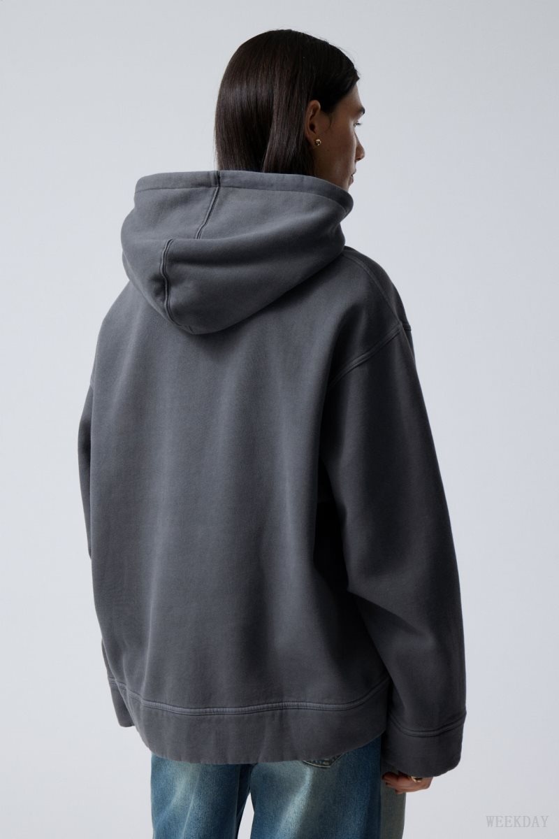 Weekday Oversized Heavyweight Hoodie Dark Blue | CIYY0167