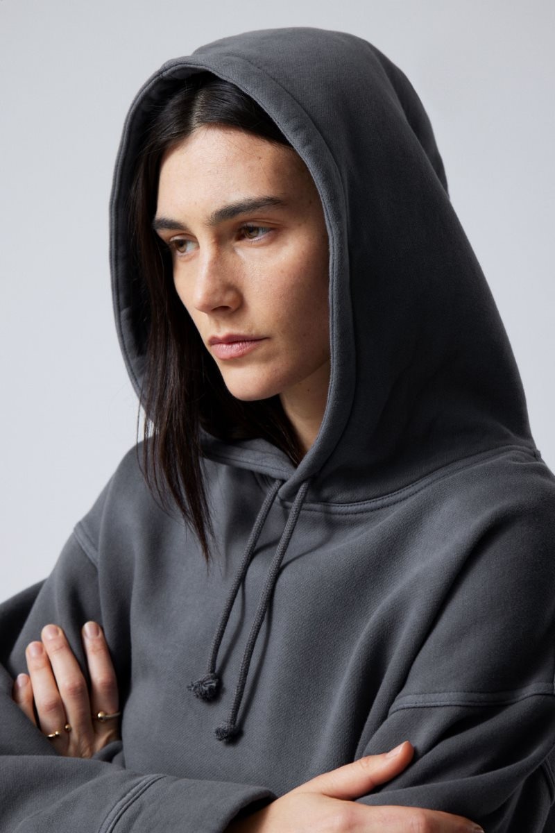 Weekday Oversized Heavyweight Hoodie Dark Blue | CIYY0167