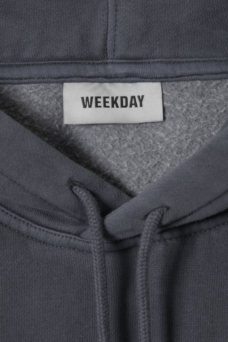 Weekday Oversized Heavyweight Hoodie Dark Blue | CIYY0167