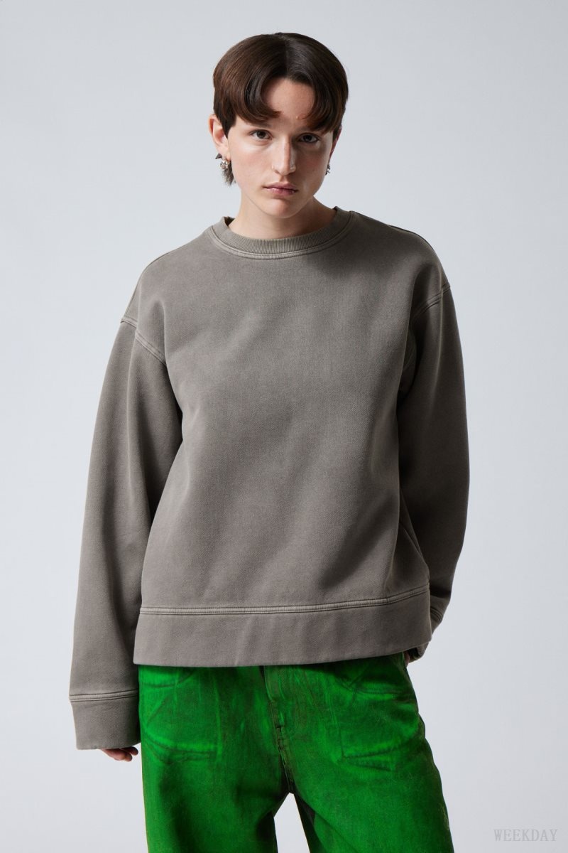 Weekday Oversized Heavyweight Sweatshirt Grey | RFUP5434