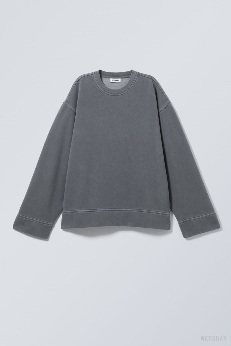 Weekday Oversized Heavyweight Sweatshirt Grey | WAUN4676