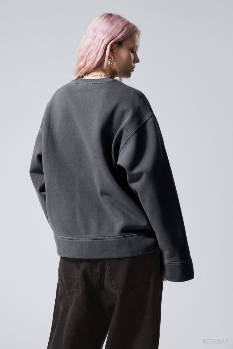 Weekday Oversized Heavyweight Sweatshirt Grey | WAUN4676