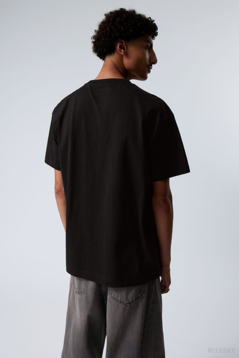 Weekday Oversized Heavyweight T-shirt Black | RMBR6003