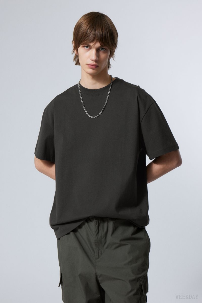 Weekday Oversized Heavyweight T-shirt Black | RBEG7893