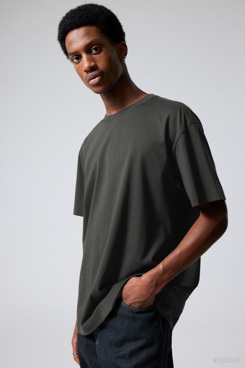 Weekday Oversized Heavyweight T-shirt Black | RBEG7893