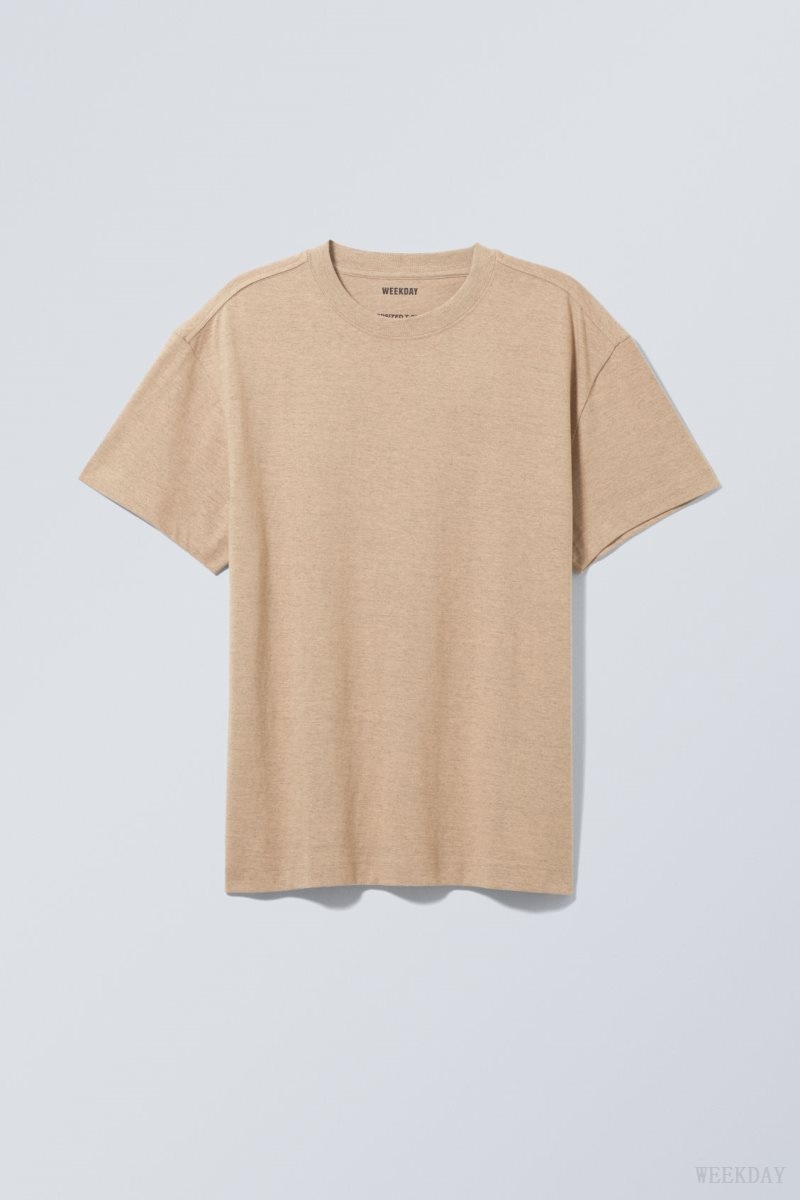 Weekday Oversized Heavyweight T-shirt Brown | OJWL9135