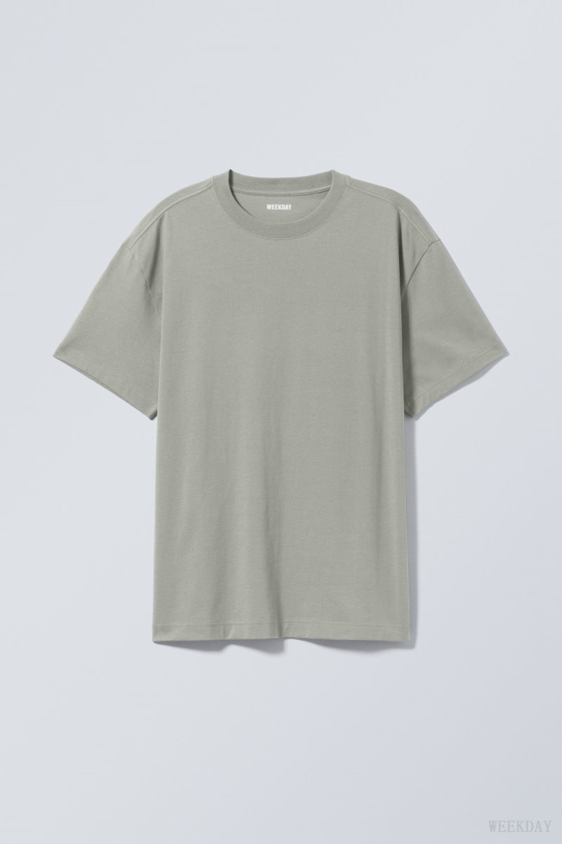 Weekday Oversized Heavyweight T-shirt Grey | HVMU5815