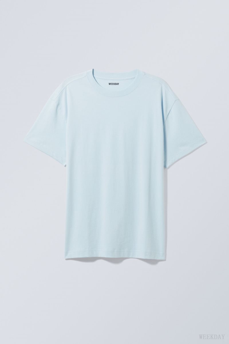 Weekday Oversized Heavyweight T-shirt Light Blue | UIYG9836