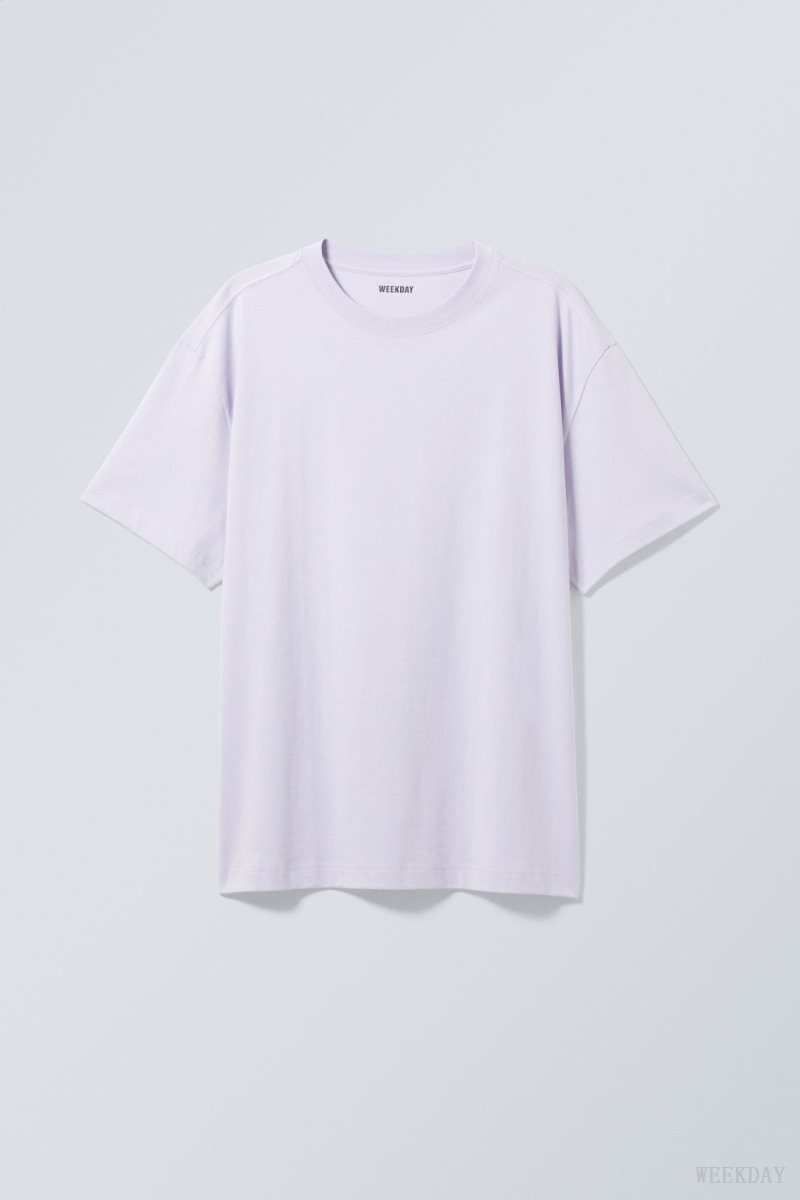 Weekday Oversized Heavyweight T-shirt Purple | BPVA1263