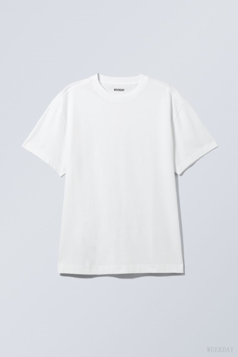 Weekday Oversized Heavyweight T-shirt White | MHOA6489