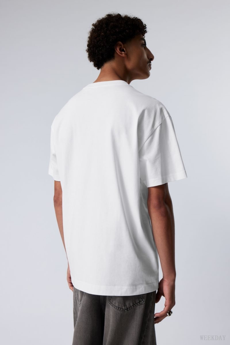 Weekday Oversized Heavyweight T-shirt White | MHOA6489