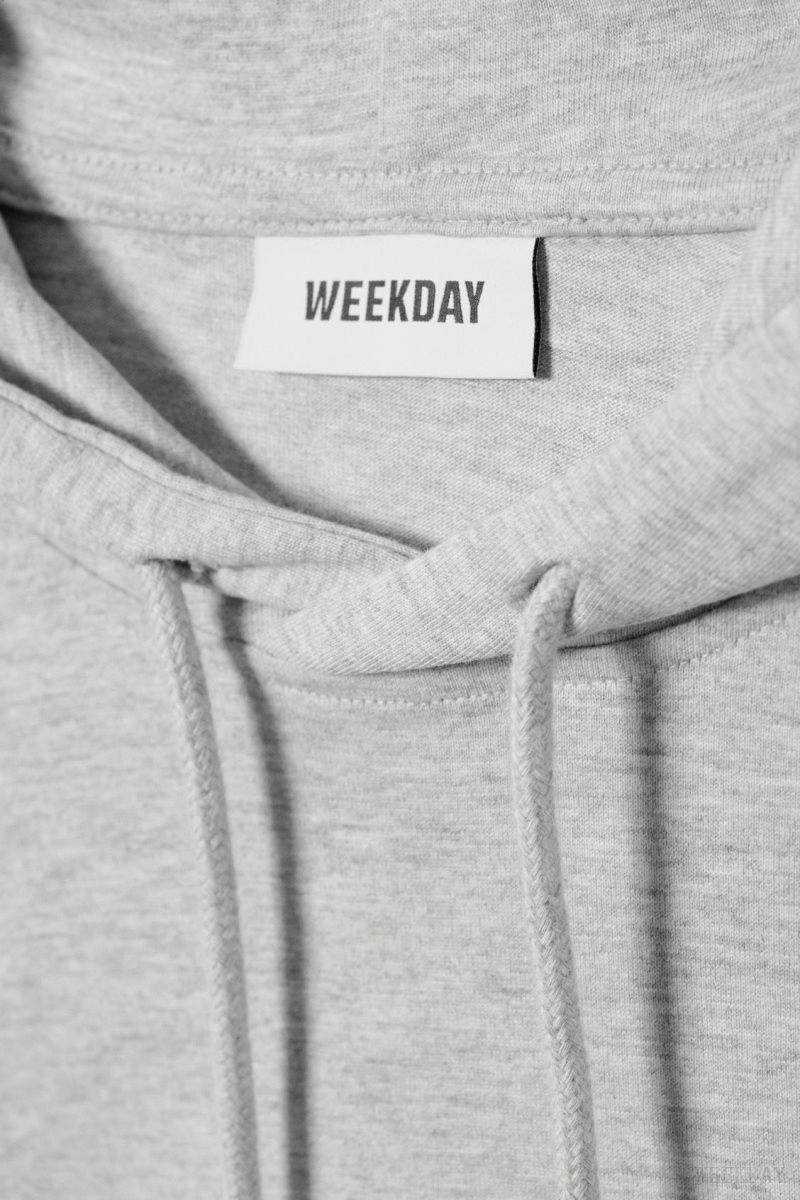 Weekday Oversized Hooded Long Sleeve Light Grey | OPOH0570