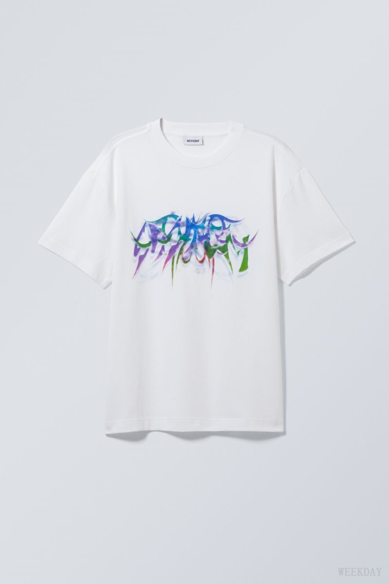 Weekday Oversized Printed Graphic Tee Graphic Print | LGOQ2504