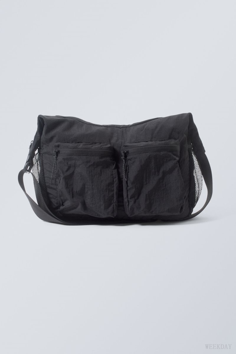 Weekday Pocket Crossbody Bag Black | DJVI9751