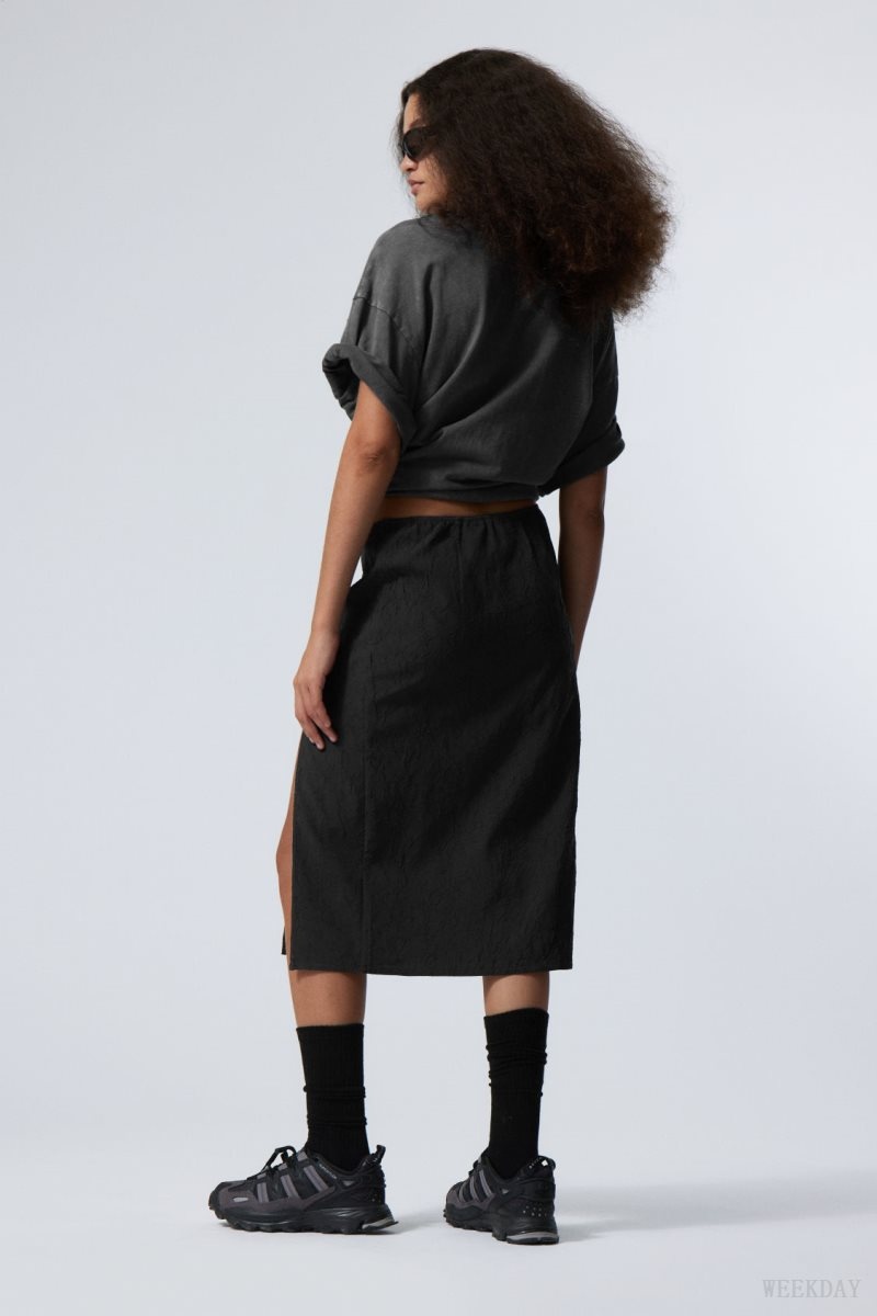 Weekday Priscilla Mid Skirt Dark Grey | AHIU9856