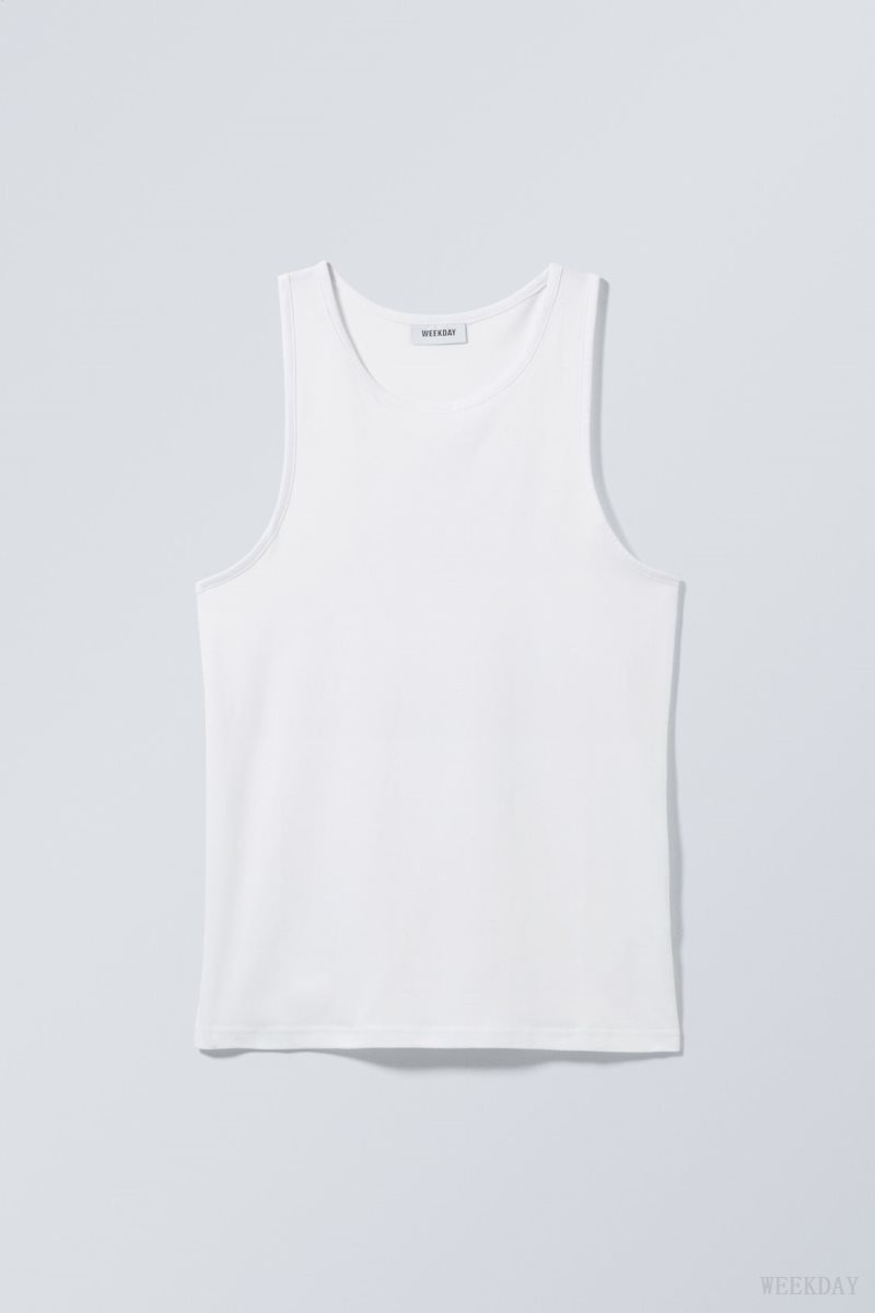 Weekday Regular Tank Top White | OXFQ6371