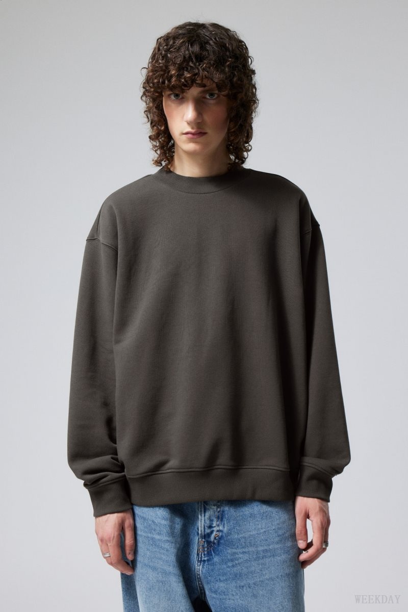 Weekday Relaxed Heavyweight Sweatshirt Black | EQRR8471