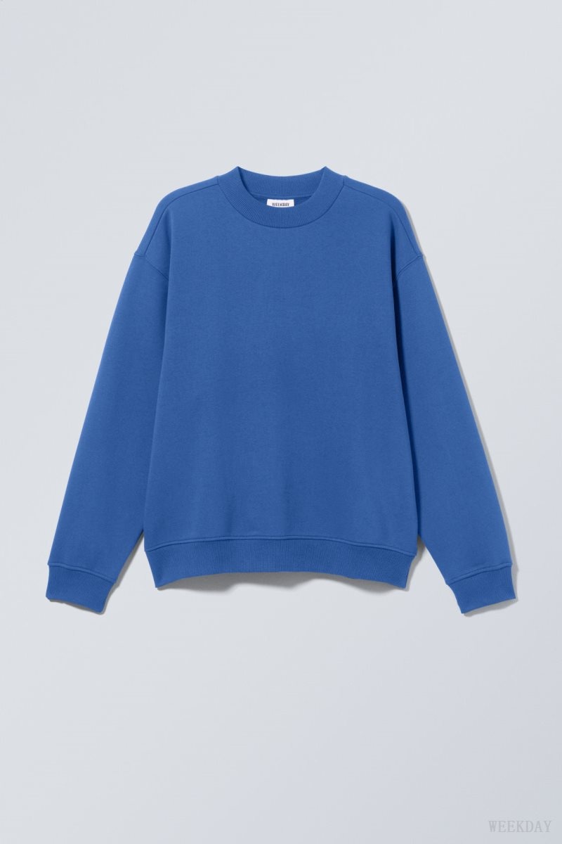 Weekday Relaxed Heavyweight Sweatshirt Blue | LKCS9450