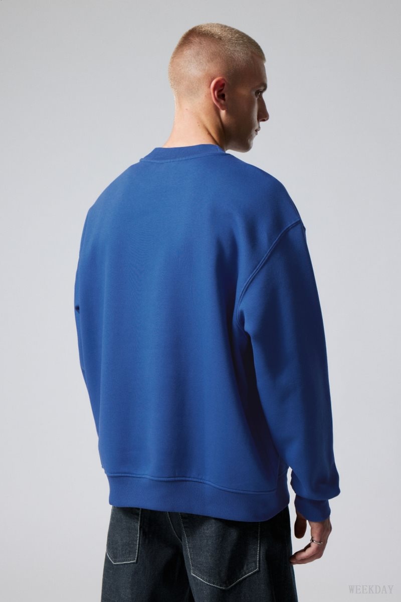 Weekday Relaxed Heavyweight Sweatshirt Blue | LKCS9450